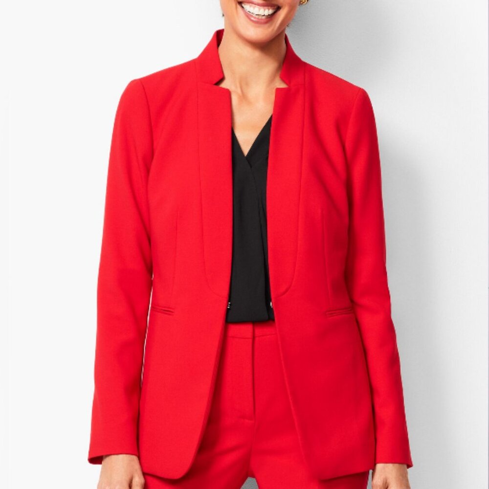 NEW Talbots Red Long Sleeve Blazer Jacket Plus Size 16